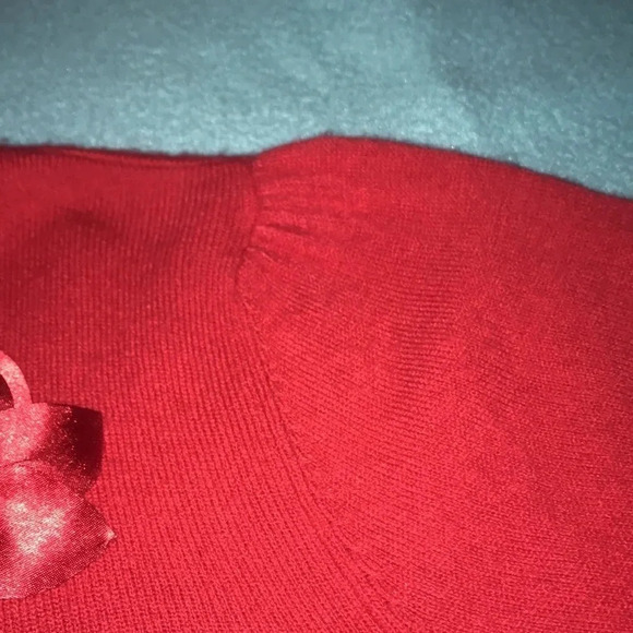 𝅺MERCER Street Studio long sleeve floral embellished soft red sweater size XL - Picture 5 of 8